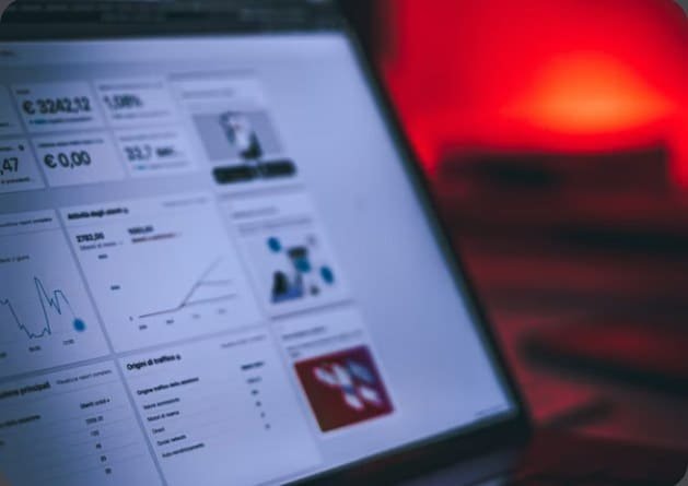 An analytics dashboard on a laptop screen